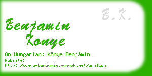 benjamin konye business card