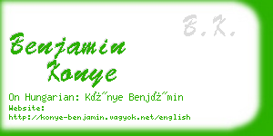 benjamin konye business card